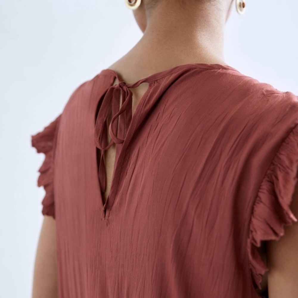 Aritzia | Wilfred Sidonie Flutter
Sleeve Lined Tiered Baby Doll Dress Medium - Picture 3 of 12
